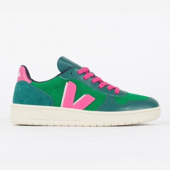 Veja Women's Green and Pink Sneakers - Picture 3 of 13